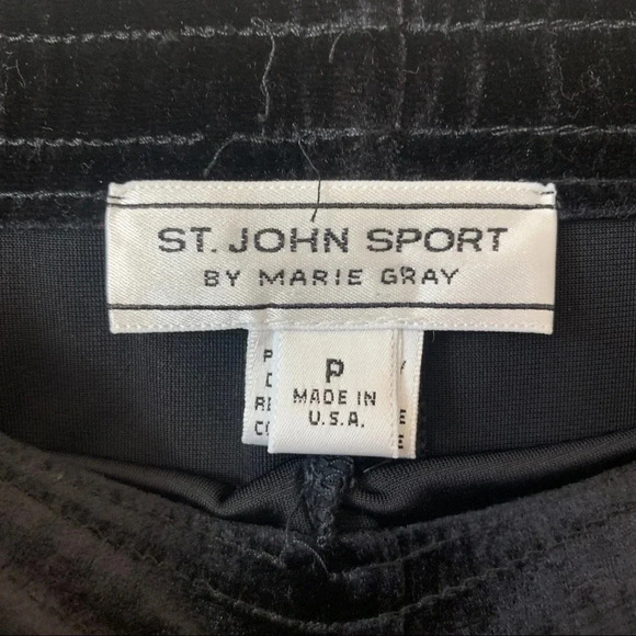 ST John Sport Velour Black Track Pants size L - Picture 6 of 7